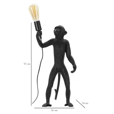 LAMPA STOŁOWA MONKEY NERO 26X34X55 cm